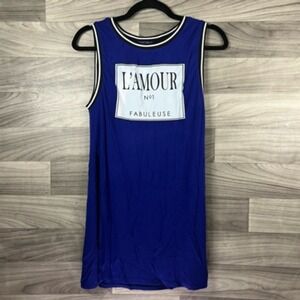 Hot Gal Womens Tank Top Blue White Stretch‎ Lamour No1 Fabuleuse Sleeveless M
